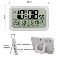 Réveil Numérique LED Magnétique avec Écran LCD, Horloge de Table avec Affichage de la Date, de la Température et de l'Humidité 6