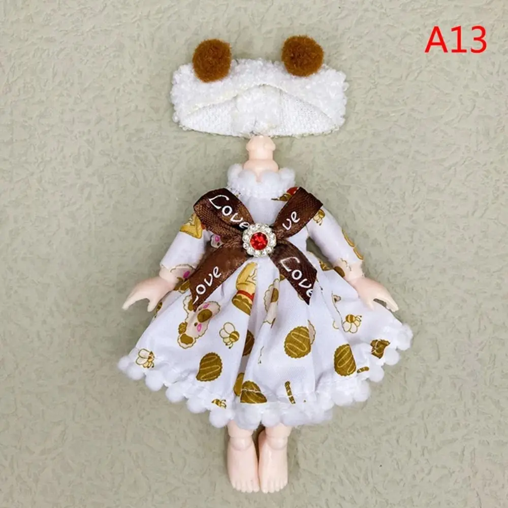 1set Fashion Bjd Doll Winter Dress Up Doll Clothes Set Suitable for 16-17cm Ob11 Dolls DIY Doll Accessories 5
