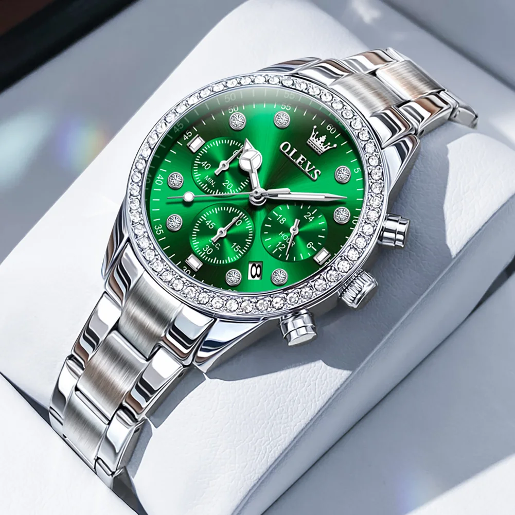 OLEVS ساعات نسائية العلامة التجارية الفاخرة الفضة...