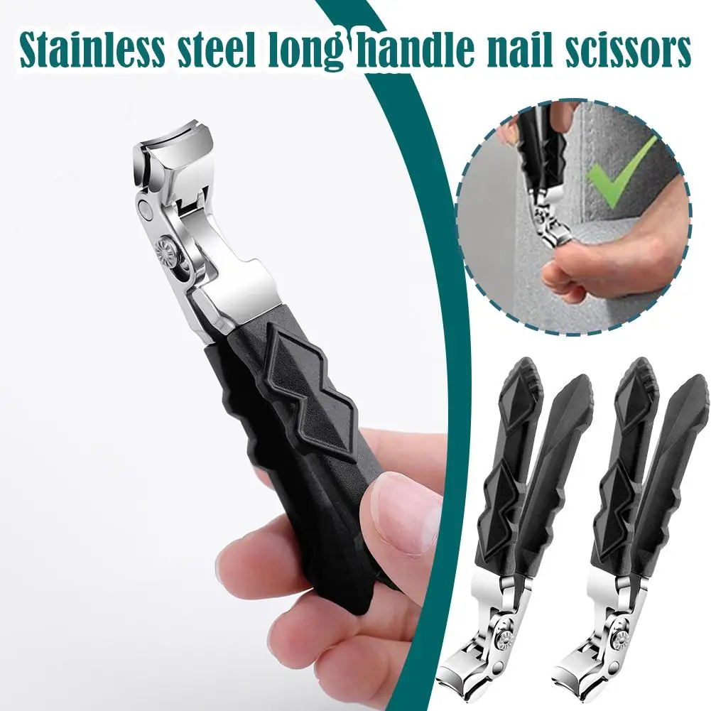 Toe Nail Clipper Nail Clippers 1Pc Angled Head Nail Clippers Ergonomic Toenail Steel Nail Premium Cutter with Trimmer Thick Clippers Catcher Nails
