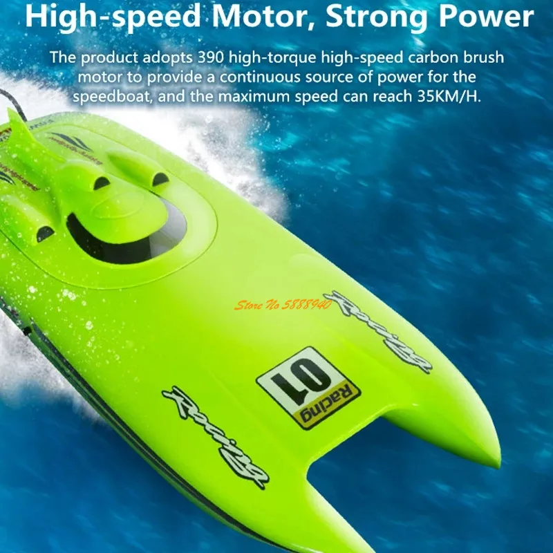53CM Large 4CH Racing RC Speedboat 2.4G 40KM/H 150M Water Separation Induction Circulating Water Cooling Remote Control RC Boat