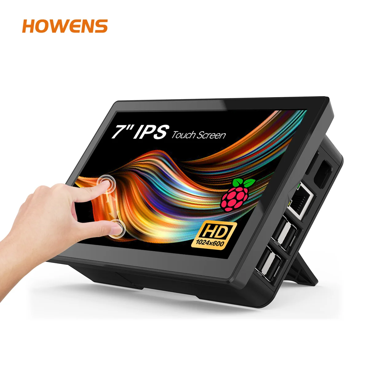 شاشة HOWENS المحمولة 7 بوصة تعمل باللمس LCD Raspbe...