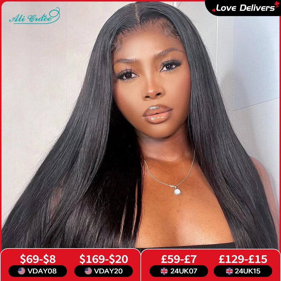 

Ali Grace 6x4 Glueless Wig Human Hair Wigs Wear And Go 4x6 Pre Cut Lace Wigs Straight Lace Closure Human Hair Wig Ready to Wear