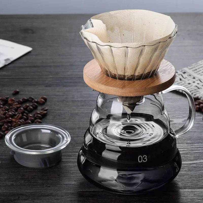 

Glass hand-brewed coffee pot cloud pot filter cup filter sharing pot household coffee pot coffee tool