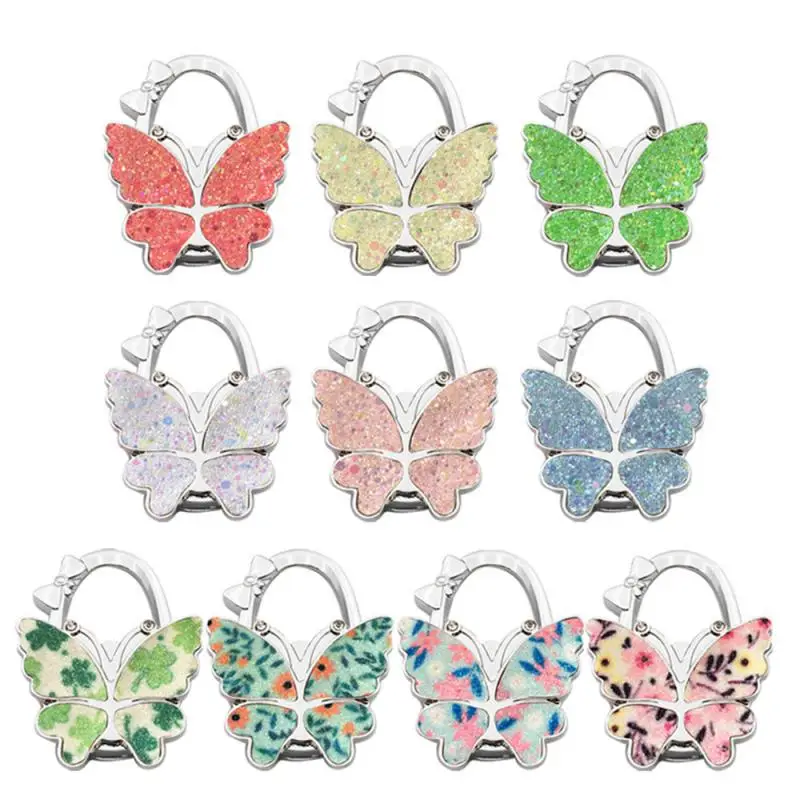 

1PCS Portable Foldable Fashion Butterfly Desk Hook Purse Bag Table Hook Holder For Student Handbag Hanger For Home Decoration
