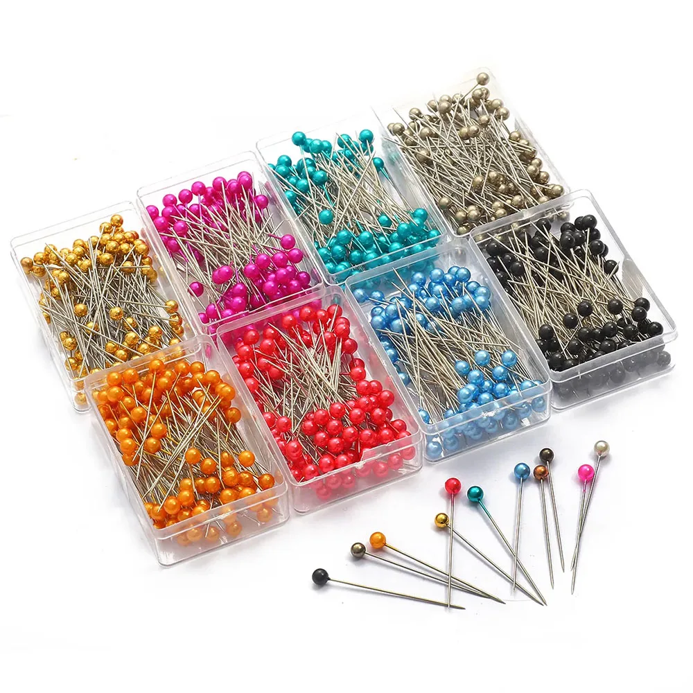 1200 Pieces Sewing Pins Colored Ball Head 12 Colors 1.5 Straight