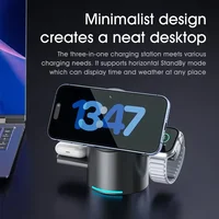 New Truly Qi2 3 In 1 Magnetic Touch Button Wireless Charger For Android iPhone iWatch Airpods Magsafe Fast Charging Dock Station - Image 4