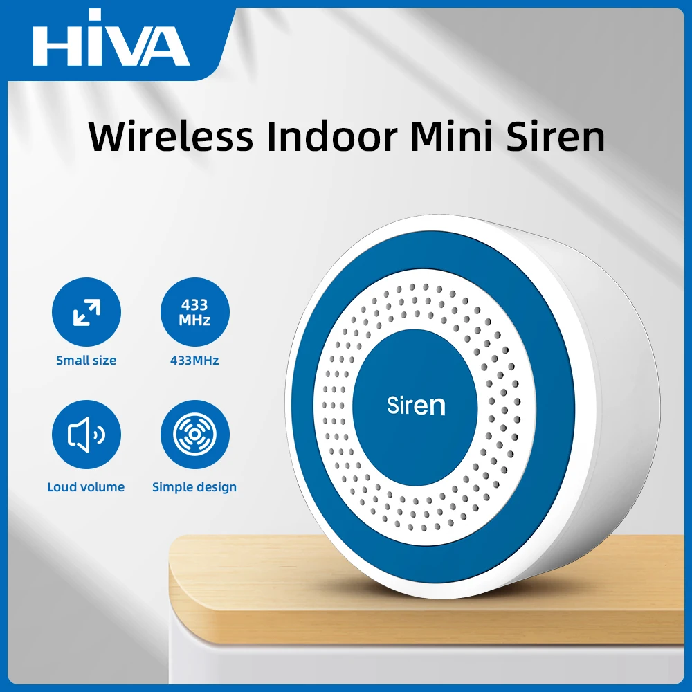Nuova Sirena Stroboscopica Per Interni 433Mhz Sirena Luminosa Mini Sirena Stroboscopica Standalone Sistema Di Allarme Sonoro Di Sicurezza Domestica Co