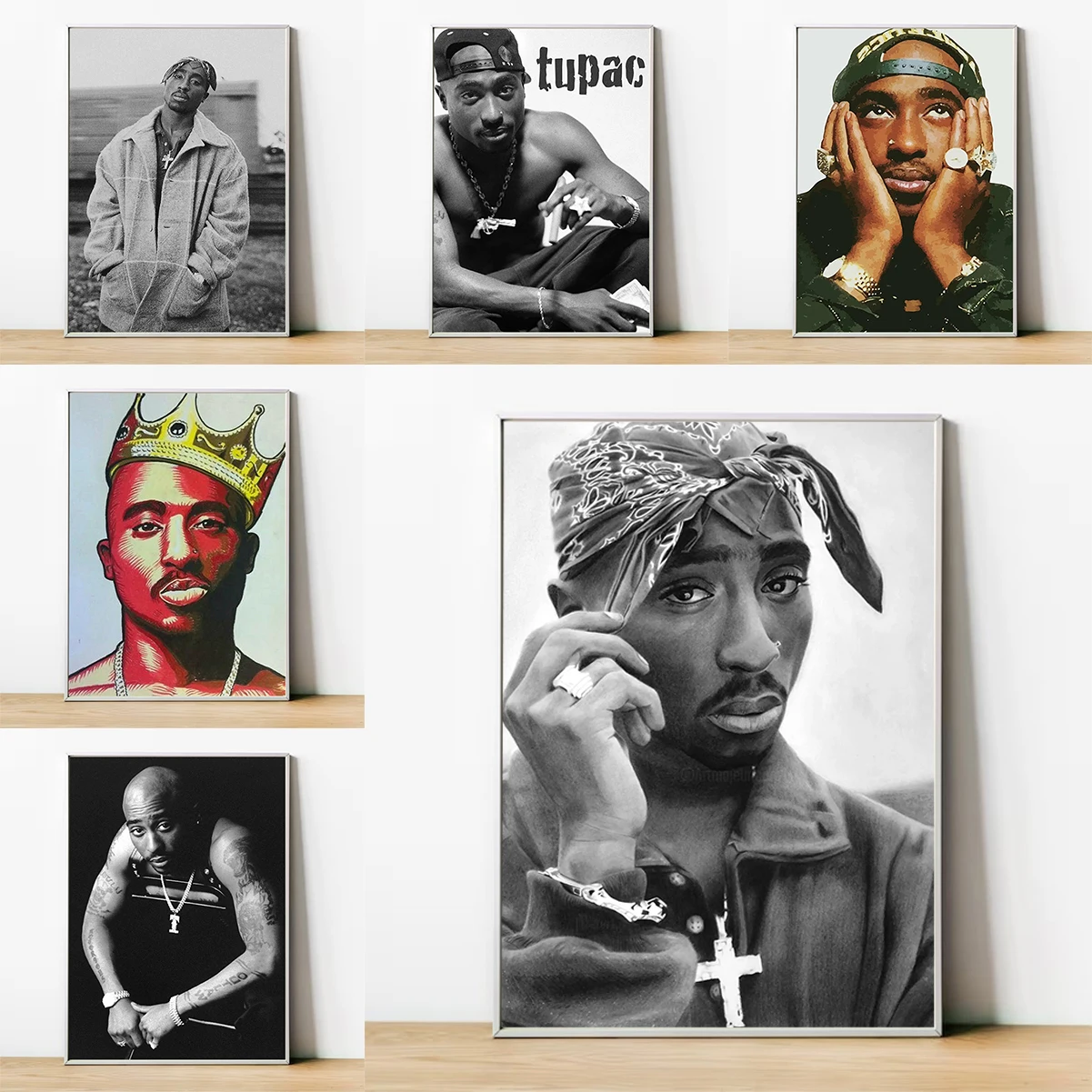 

Tupac Amaru Shakur Rapper Poster Posters for Wall Decor Decorative Painting Large Paintings Modern Living Room Decoration Canvas