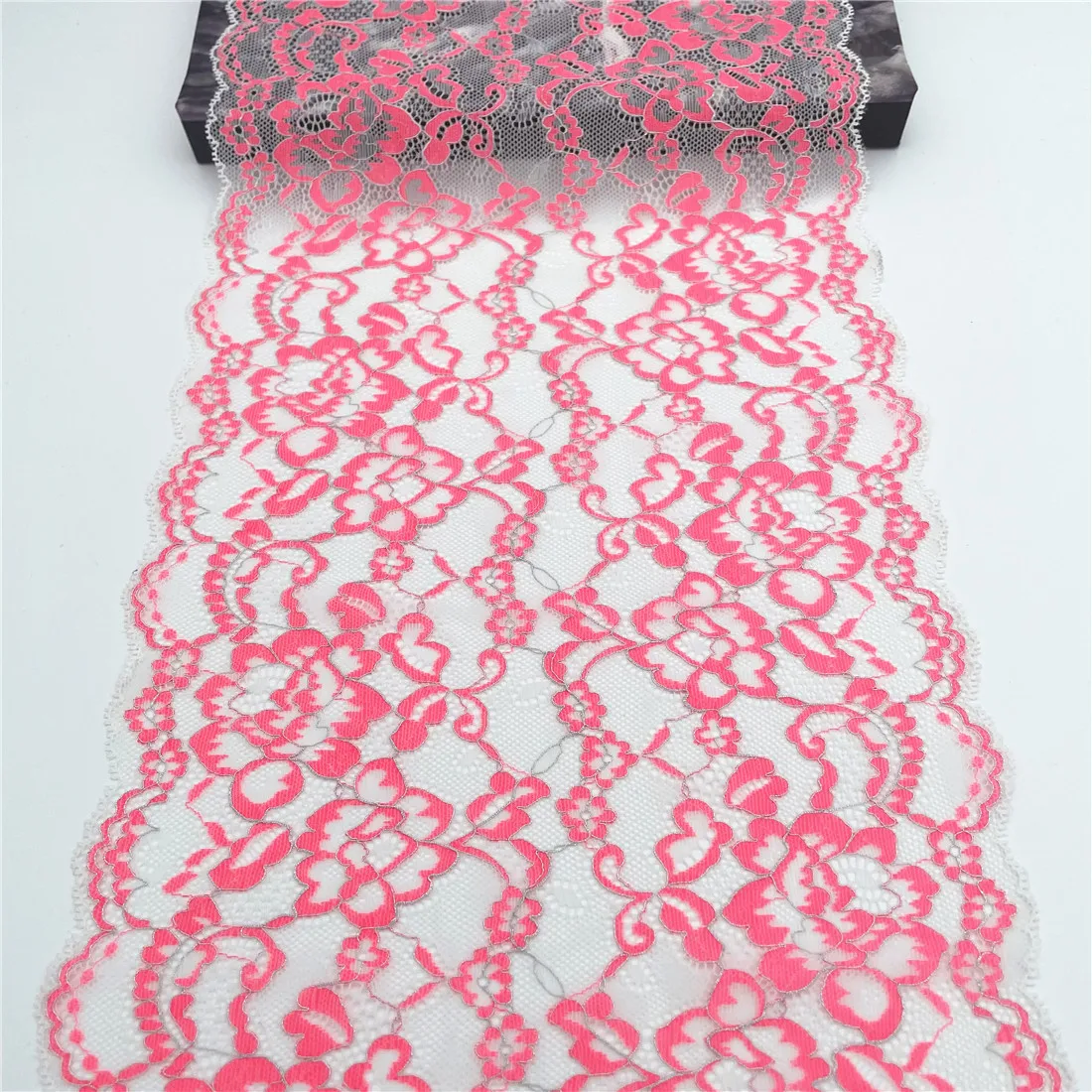 3y/lot Width 22.50cm Pink Gold Silver Elastic Stretch Lace Trims 1