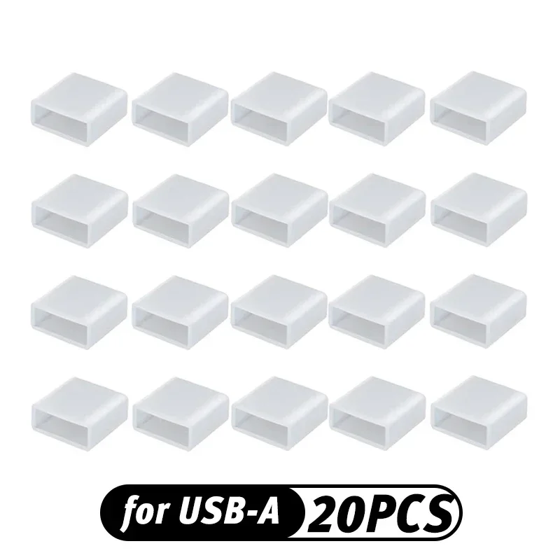 Transparent USB Type-C Dustproof Plug with Anti-Loss Rope