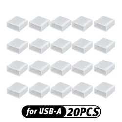 Transparent USB Type - C Dustproof Plug with Anti - Loss Rope (20 For USB - A)