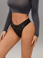 Awesomea 3 pièces de sous-vêtements avec nœud en dentelle pour femme – Culotte taille basse douce et confortable – Slip léger respirant, extensible et sans couture 2
