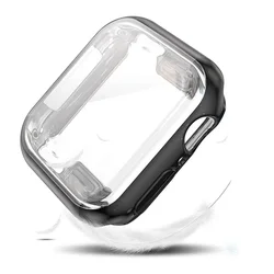 Premium Soft TPU Screen Protector Case Cover for Apple Watch Band - Enhanced Protection, Durable Design (Black 3)