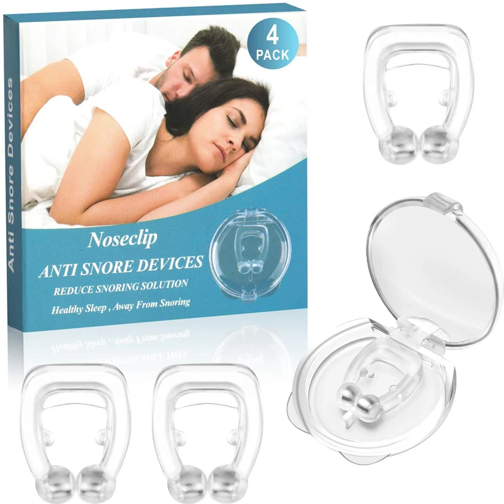 4PCS Magnetic Stop Snoring Nose Clip Tray Sleeping Aid Apnea Guard Night Device For Men Antisnoring Stopper stop snoring nose clip