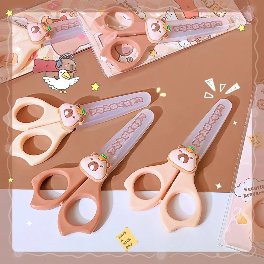 Cute Cartoon Capybara Scissors Safety DIY Hand Made Scissors Paper Cutting Gifts Children's Stationery School Supplies paper cutter stationery scissors soft handle scissors portable scissors cutter