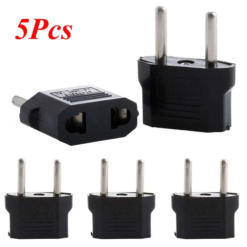 

5Pcs US USA to European Euro EU Travel Adapter Plug Outlet Converter