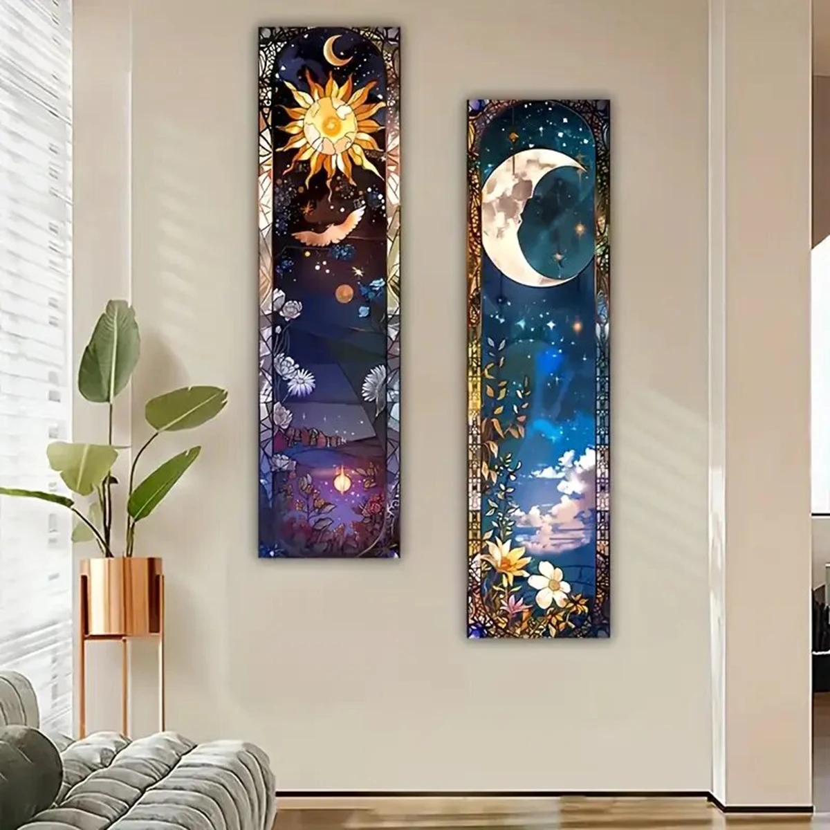 Botanical Sun Moon Tapestry 2