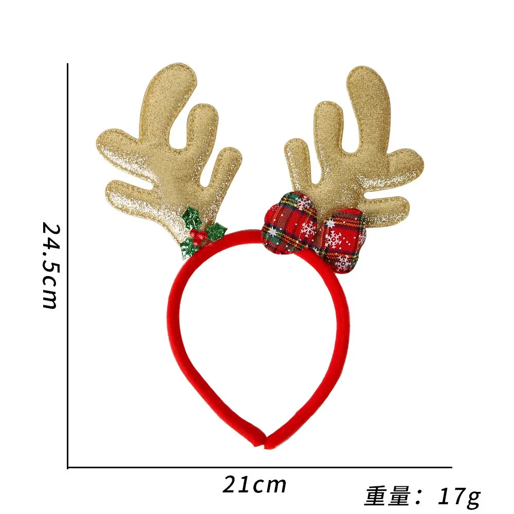 2pcs Hairbands Christmas Trees Cute Hair Accessories Butterfly Bows Sequins Deer Antlers Headband Decorations Party Decorations