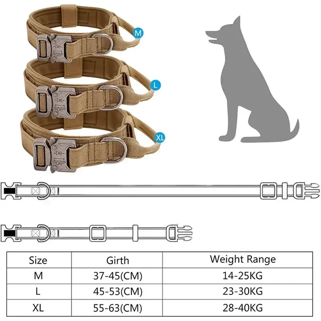 Outdoor Sports Style Tactical Dog Collar Usable Collar For Medium To Large Dogs With Traction Capability for Dog Training 2