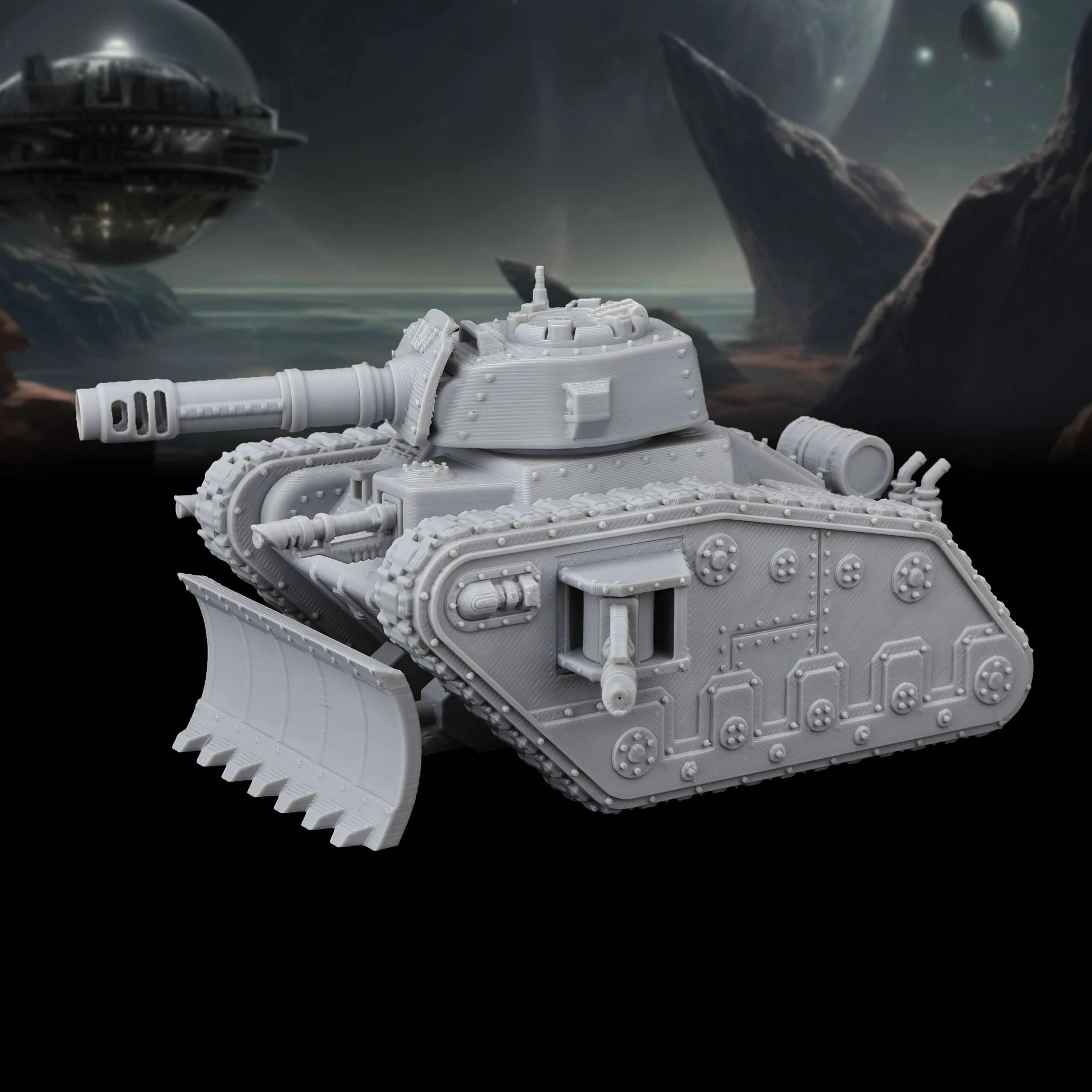Sci-Fi Armored Tank Chariot Miniature for Futuristic TTRPG Battles