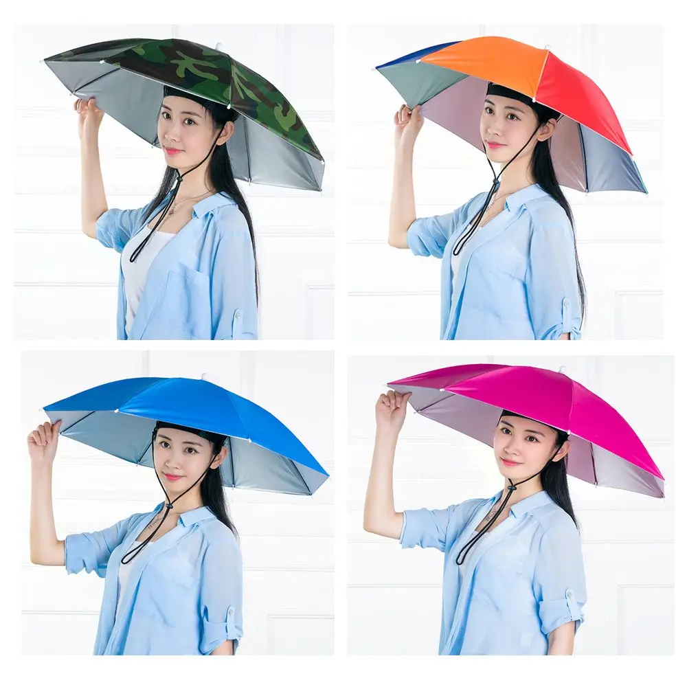 Chapeau parapluie pêche résistant au vent pliable portable protection solaire camping plage
