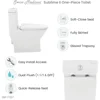 24" Length One Piece Toilet Dual Flush 1.1/1.6 GPF with Side Holes Glossy White Toilets Bathroom Items Folding Cleaning Parts 3