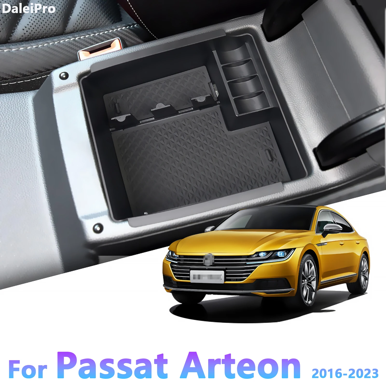 For Volkswagen Arteon Passat B8 2016-2020 2021 2022 2023 Center Console Organizer Tray Armrest Storage Box Interior Accessories 1