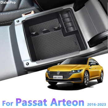 For Volkswagen Arteon Passat B8 2016-2020 2021 2022 2023 Center Console Organizer Tray Armrest Storage Box Interior Accessories 1
