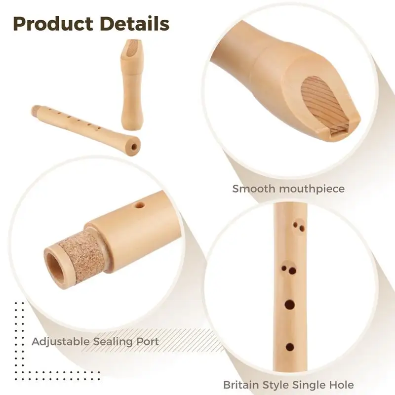 Wooden Blockfl&ouml;Te Soprano Recorder Instrument With Hard Case Baroque Fingering C Key Britain-Style Wooden Recorder Instrument