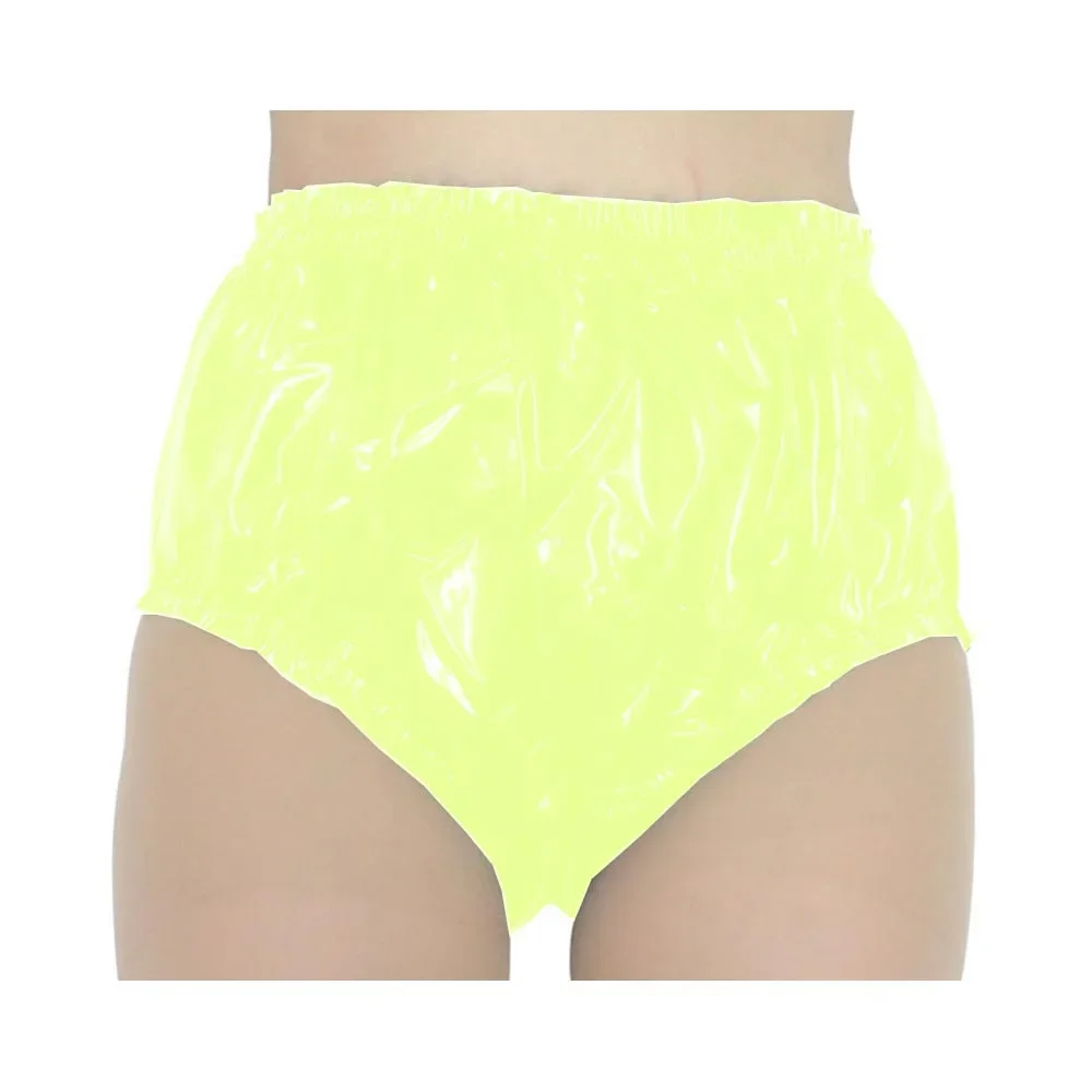 Sexy NightClub Bodycon Briefs PVC Leather Elastic Waist High Cut Sissy Panties Party Pole Dancing Sheath Adult Baby Bottoms 7XL women lingerie