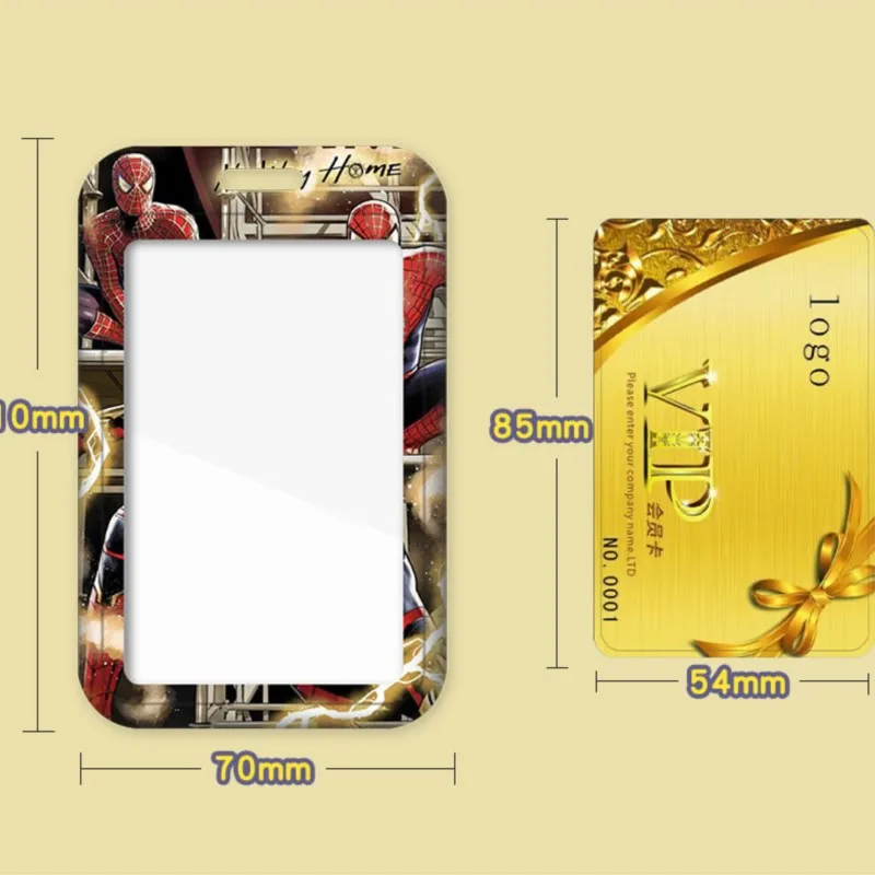 Cartoon Disney Marvel Spiderman Card Sleeve Cartoon Lanyard ID Bus