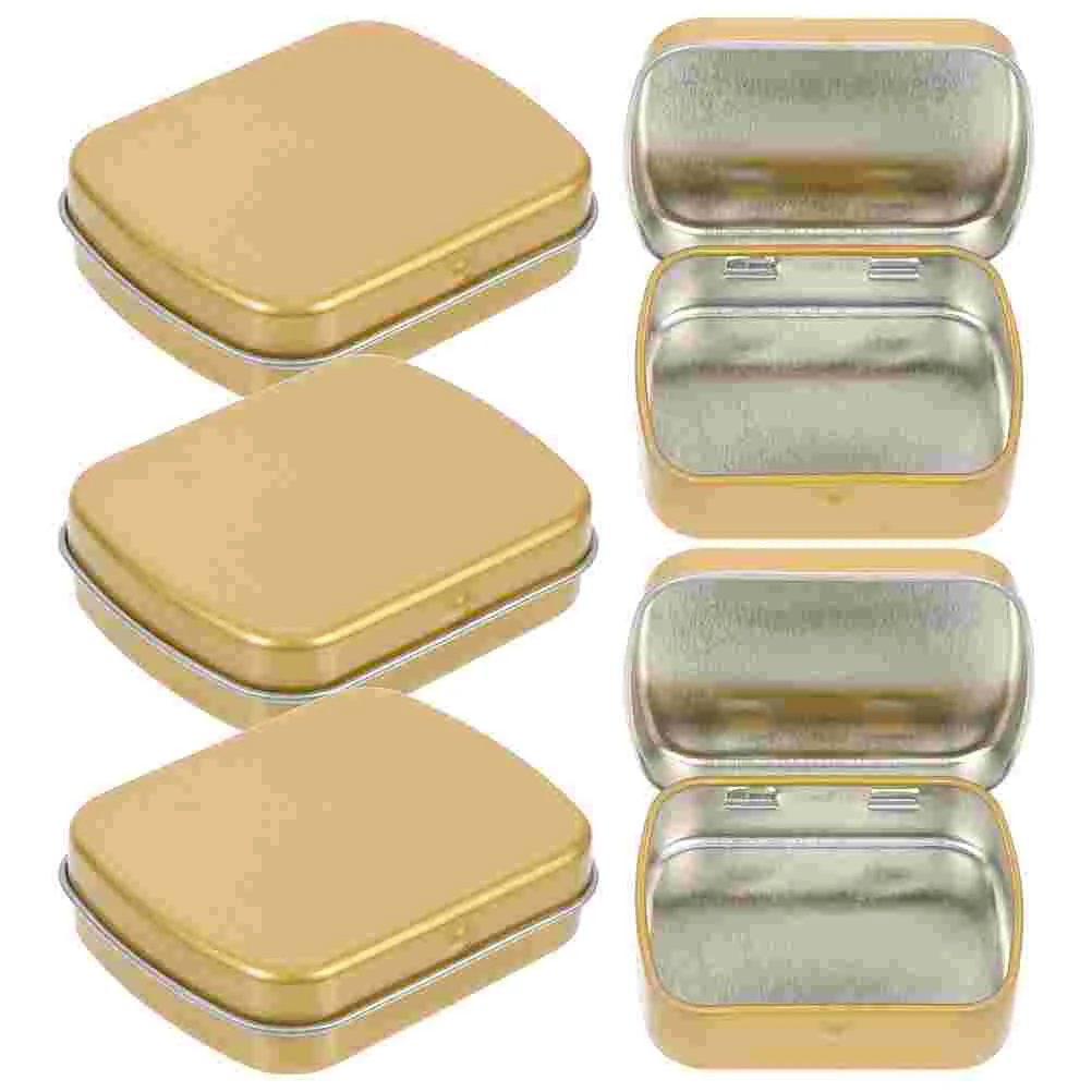 

5 Pcs Candy Storage Box Container with Lid Jar Lip Balm Containers Small Case Cases Iron Rectangular Hinge Travel