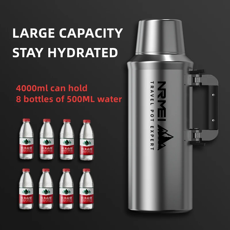 3L/4L Large Thermos Water Bottle Stainless Steel coffee bottle Tea