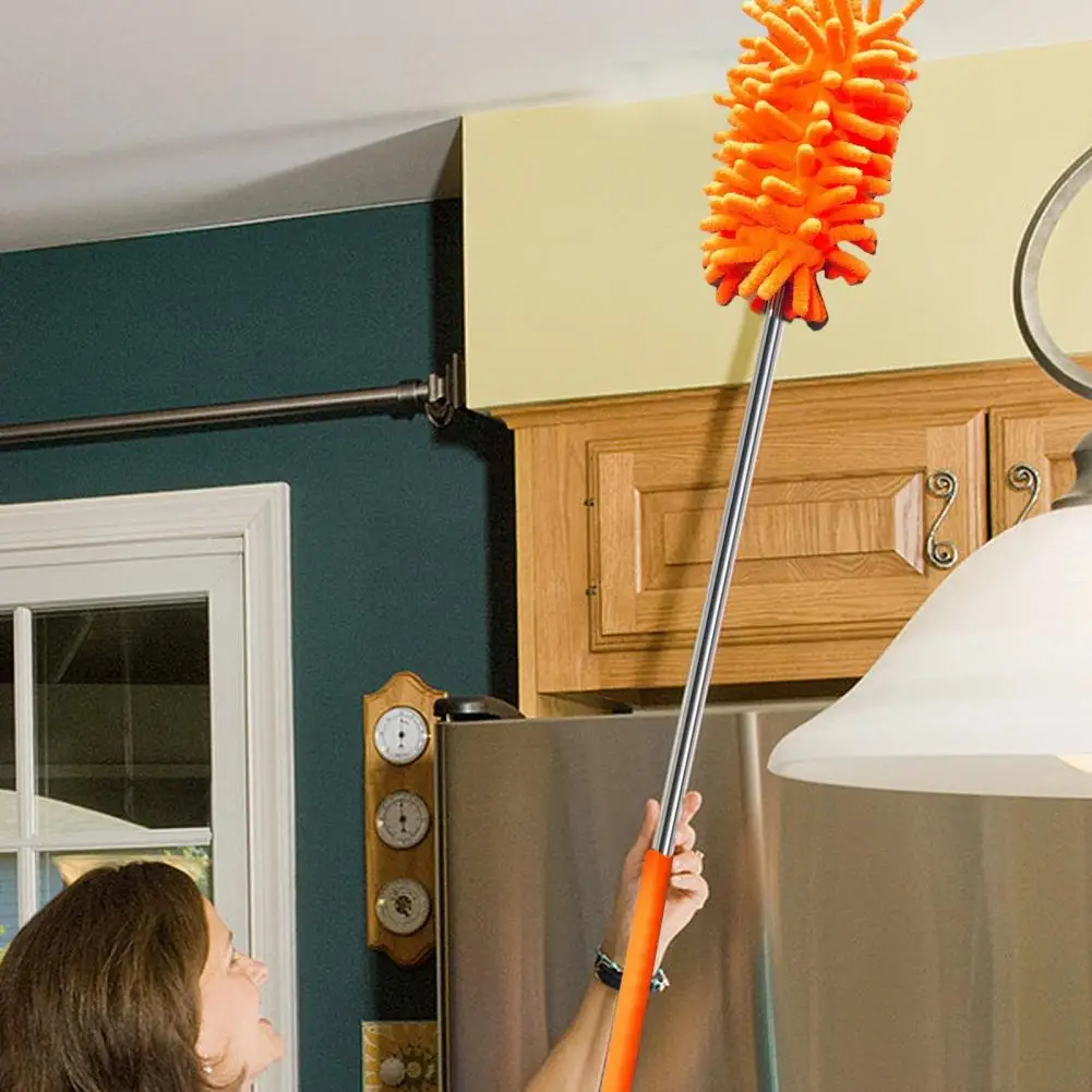 Replaceable Head Duster Microfiber Chenille Duster with Retractable Stainless Steel Pole for Home Office Car for Desktops cleaning duster telescopic duster brush retractable duster microfiber duster brush telescopic dust brush microfiber dust brush telescopic dust remover