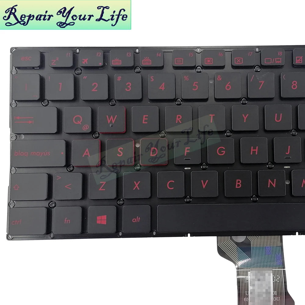 Árabe Latino Francês Azerty Teclado Portátil para Asus G501jw N501jw Ux501jw 662ear00 662ela00 662efr00 ar la Teclado Original Vermelho - Imagem 4