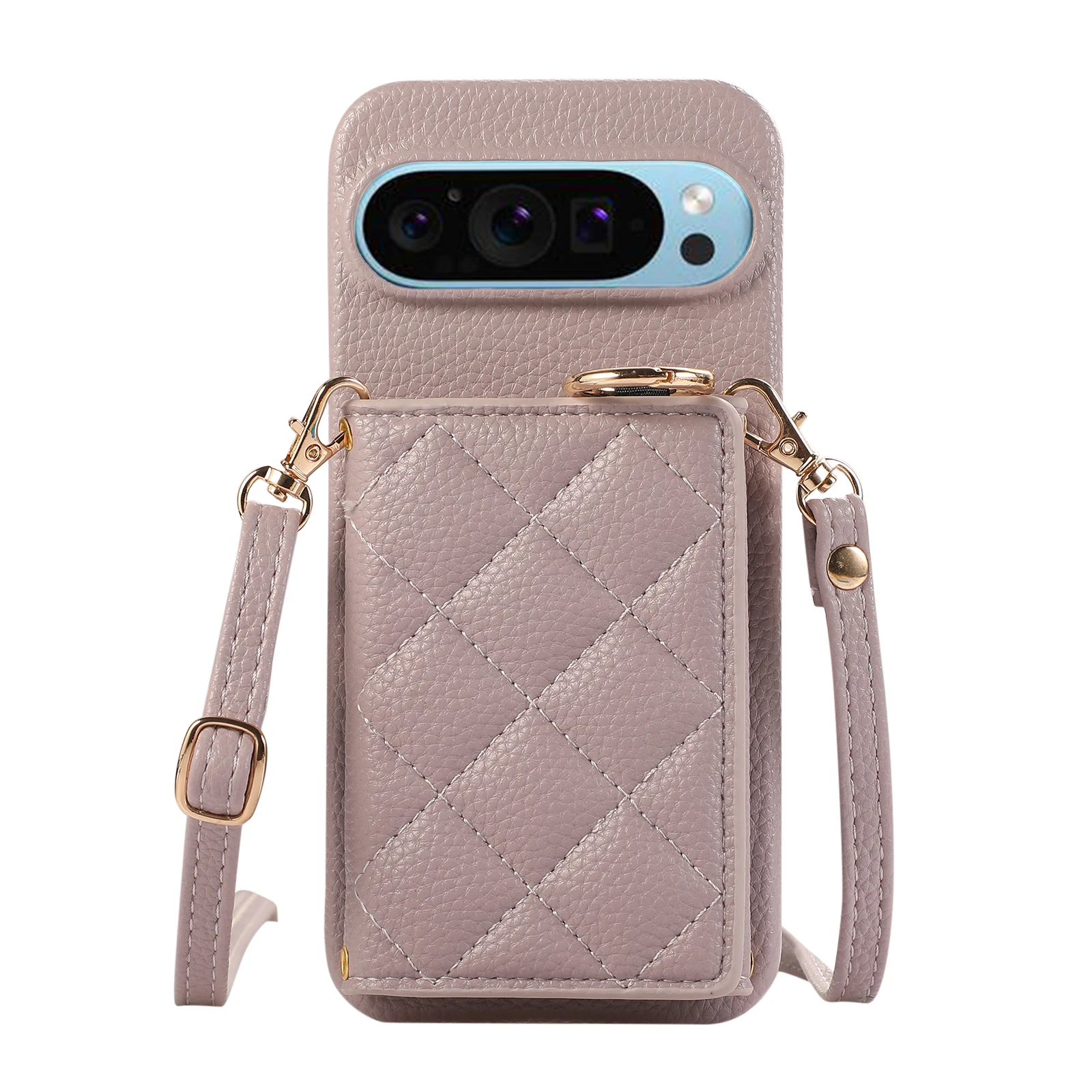 Crossbody Leather Wallet Case with Card Slot and Ring Holder