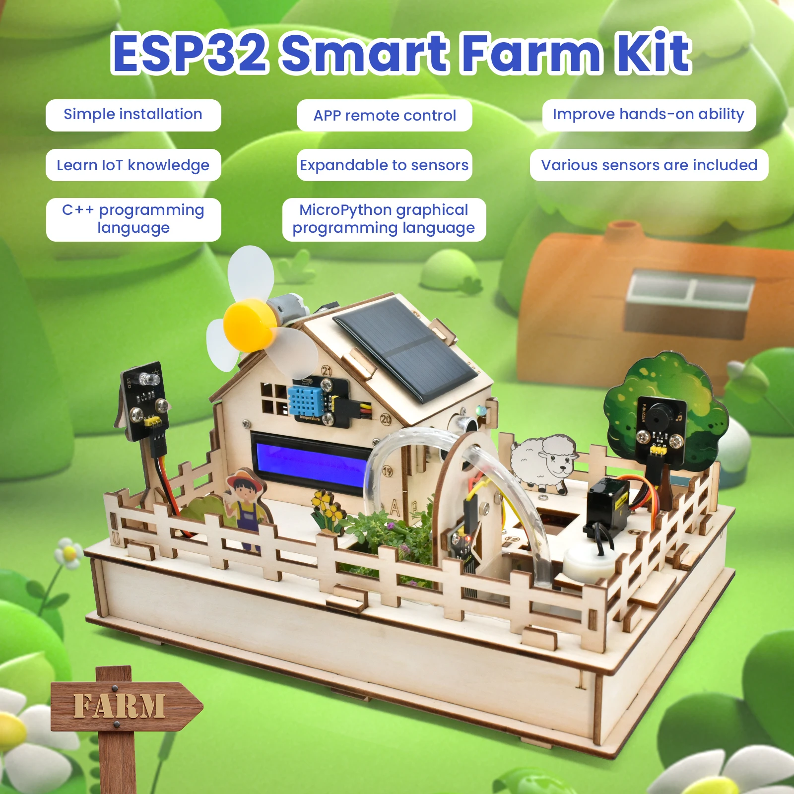 Keyestudio esp32 smart farm iot starter kit for arduino esp32 for