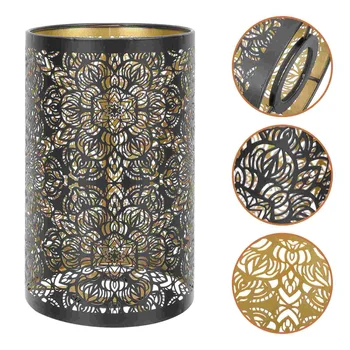 램프 쉐이드 커버 전등갓 라이트 아이언 테이블, 중공 바닥 금속 드럼 램프, 샹들리에 펜던트 전구, 빈티지 교체