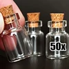 50/10Pcs Mini Clear Glass Bottles with Wood Cork Stopper Message Bottles Empty Spice Tiny Jars Wishing Drifting Bottle DIY Gift 1