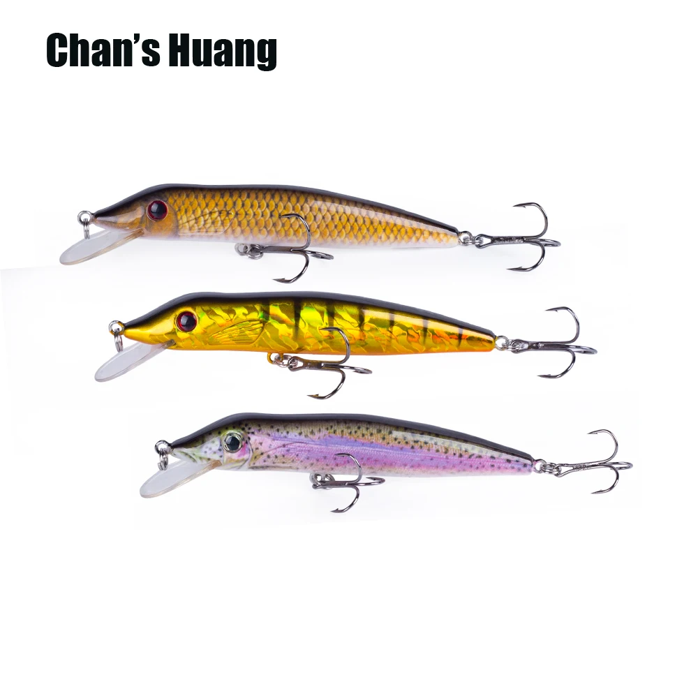 

Chan's Huang 4.9INCH 13G Pike Musky Fish Tackle Hard Baits Handmade Factory Price 3D Eyes Floating Jerkbait Minnow Fishing Lures