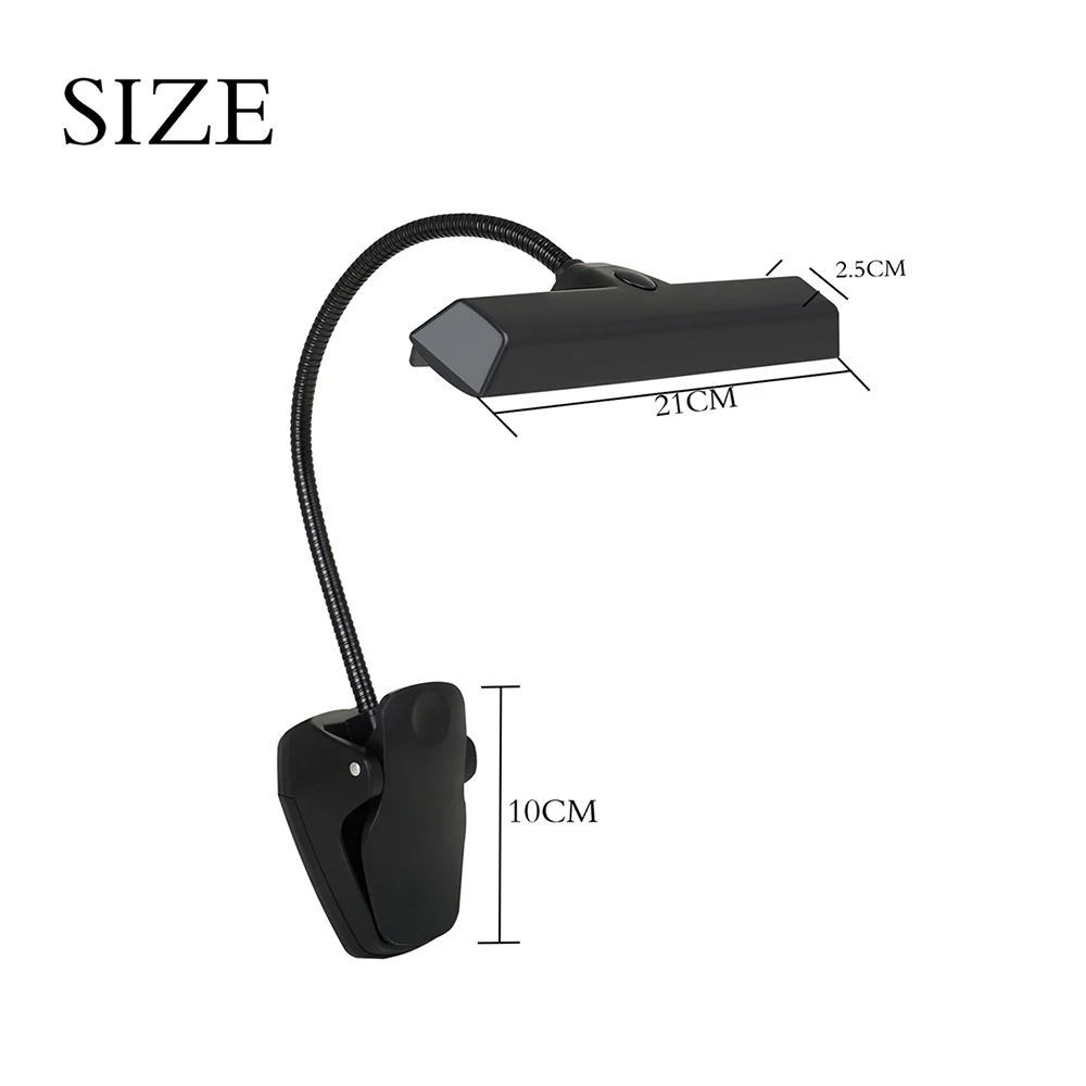 LED 독서등 조절식 충전식 시트 음악 조명, USB 클립 램프, 음악가 선물용 악기 액세서리
