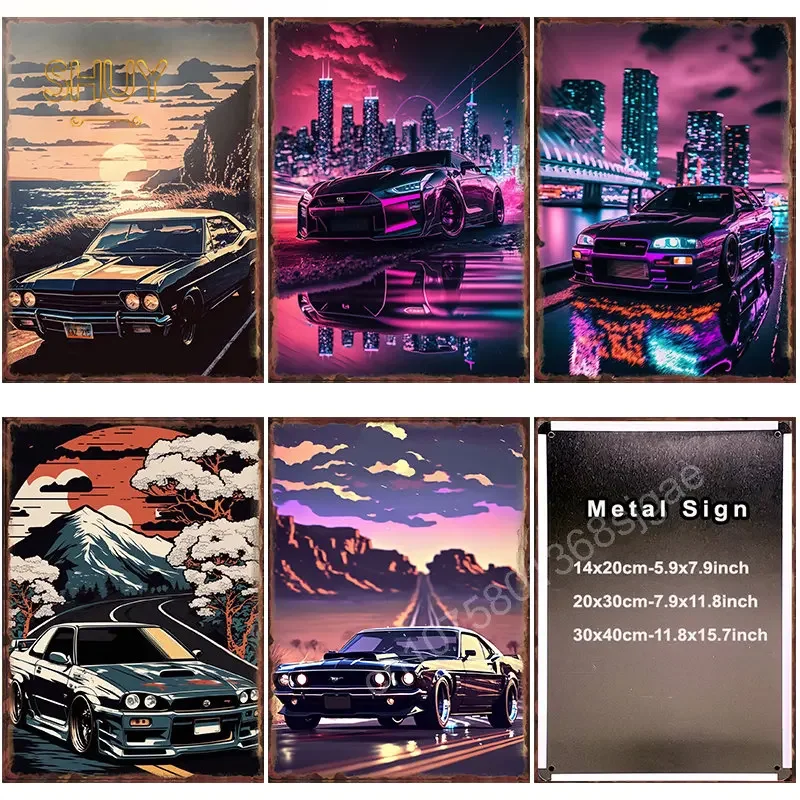 

Trending Cars Retro Metal Tin Signs Vintage Plagues Wall Decor for Bar Kitchen Room Decoration Bus Posters Iron Painting Picture