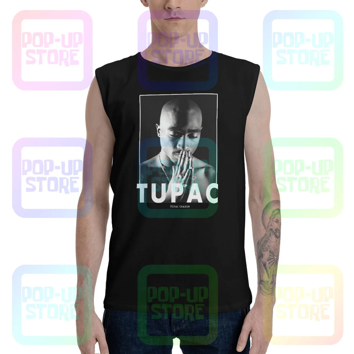 Tupac Shakur 2Pac Smoking Cool T-shirt Vest Tank Top Men Women Unisex 469 