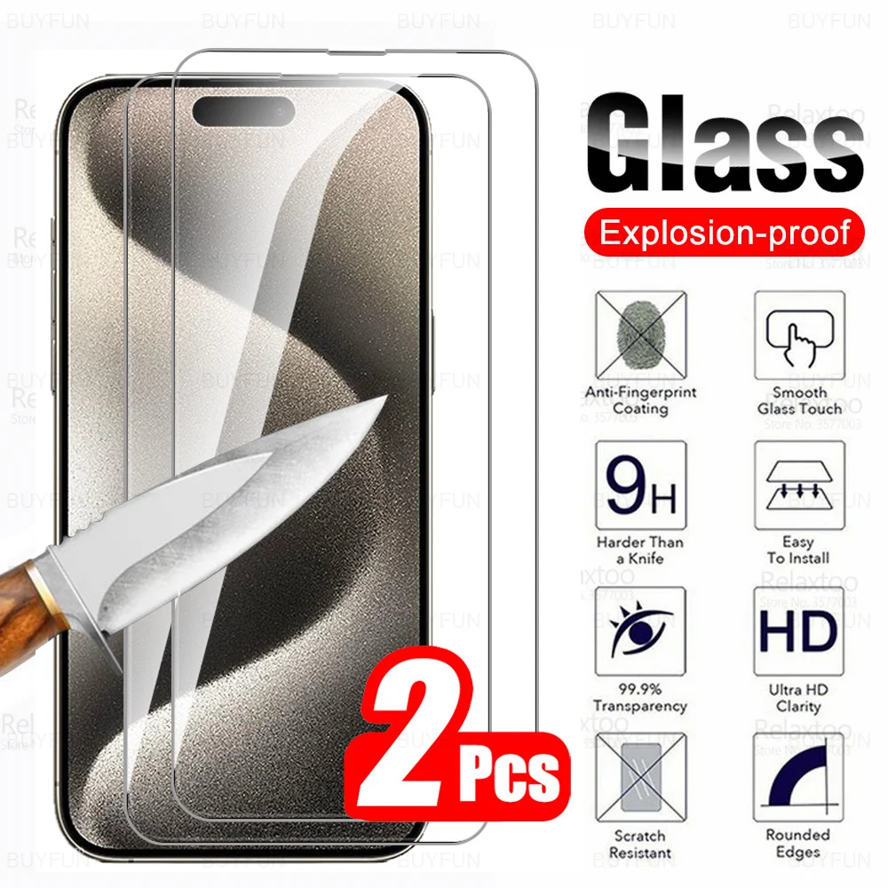 Per Iphone 15 Pro Max Glass 2Pcs Vetro Temperato Iphone15Pro Iphone15 Plus 15Pro I15 Promax Muslimate Screen Protector Cover