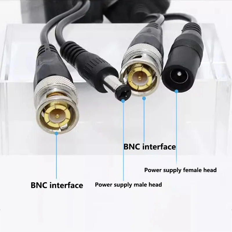 ESCAM 5Pairs(10PCS) Passive CCTV Coax BNC Power 4K Video Balun Transceiver Connectors to RJ45 BNC male for CCTV video Camera
