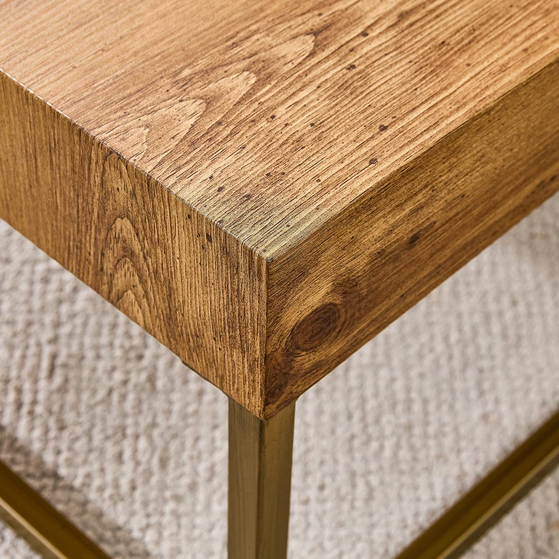 Modern rectangular coffee table, dining table. MDF desktop with metal legs. Suitable for restaurants and living rooms.