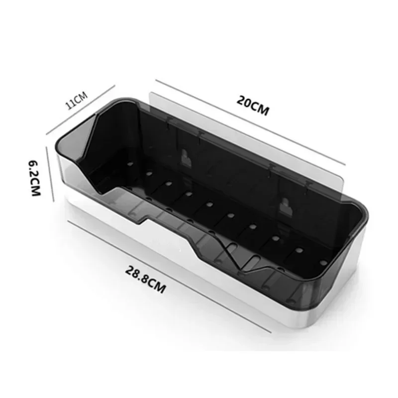 Bathroom Shelf Organizer Shower Storage Rack Black Corner Shelves Wall Mounted Aluminum Toilet Shampoo Holder No Drill 6