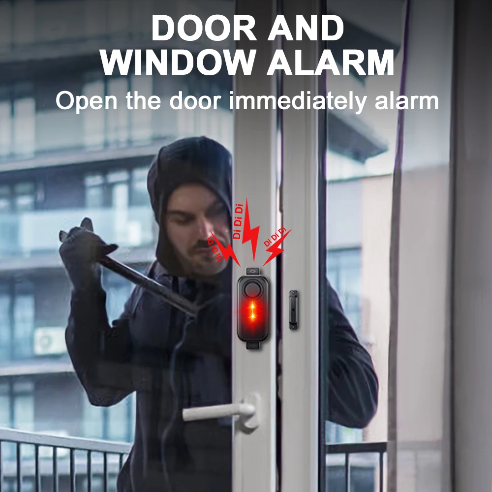 Door And Window Alarm With Led Light Magnetic Sensor Detector