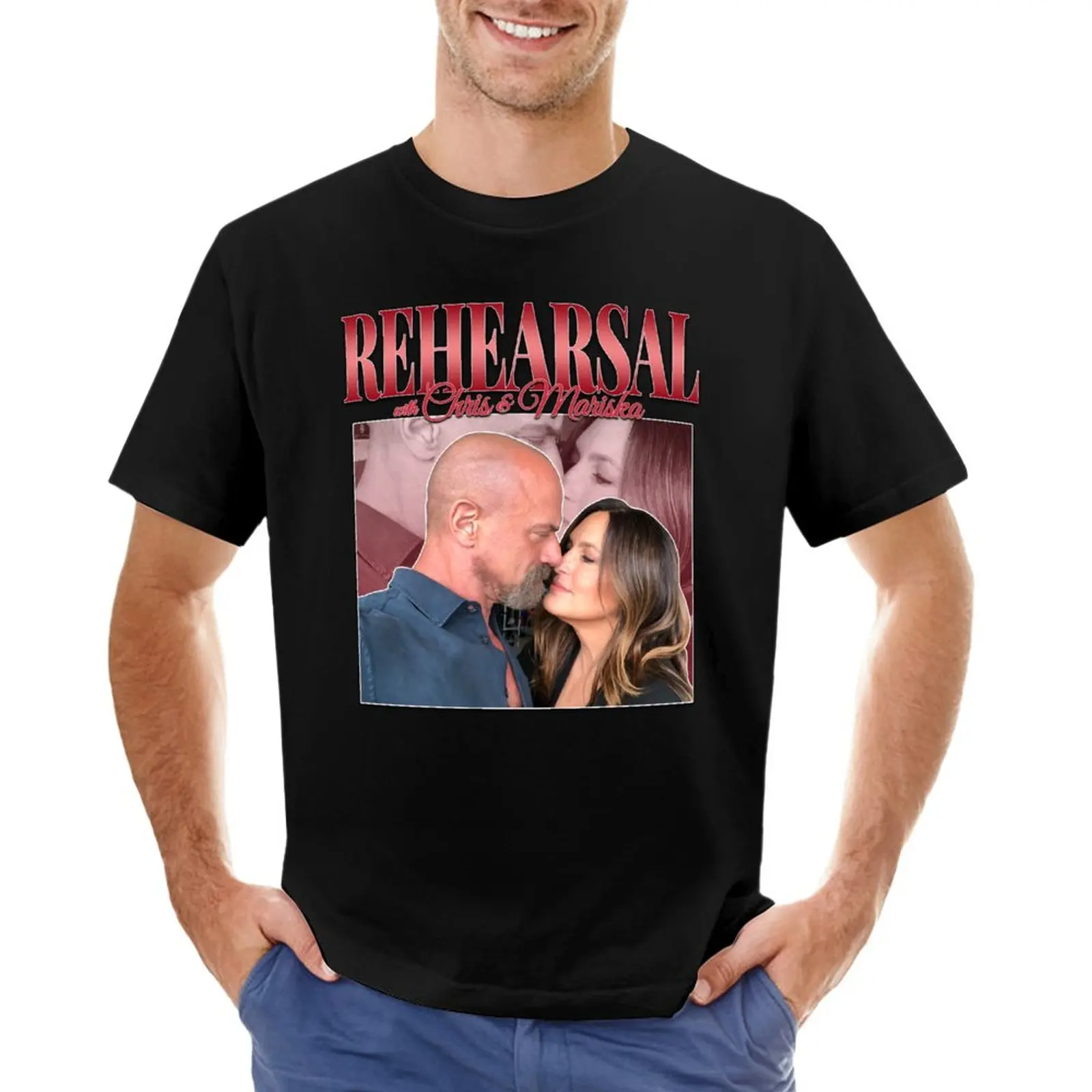 

Mariska Hargitay and Chris Meloni's Rehearsal 90s Inspired Vintage Homage T-Shirt cute clothes custom t shirt clothes for men